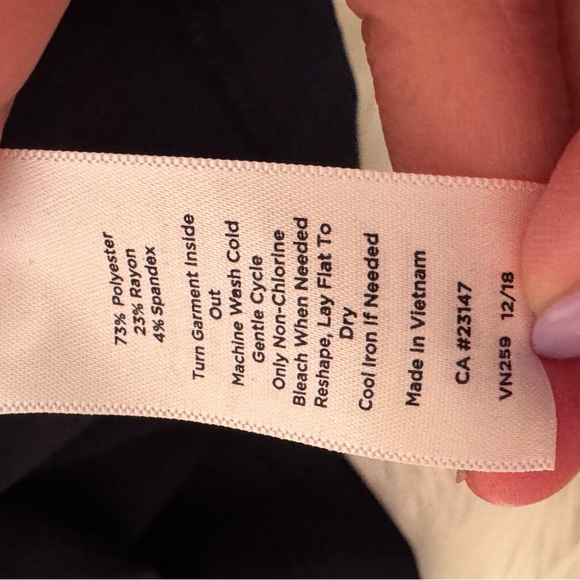 Talbots Cream and Pink Sheath Dress V-Neck Midi size 2p - Picture 8 of 10